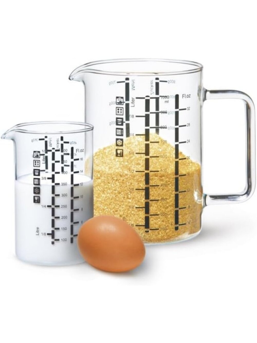 Durable Borosilicate Glass Measuring Cups Set of 2, 32oz & 16oz, Easy Read